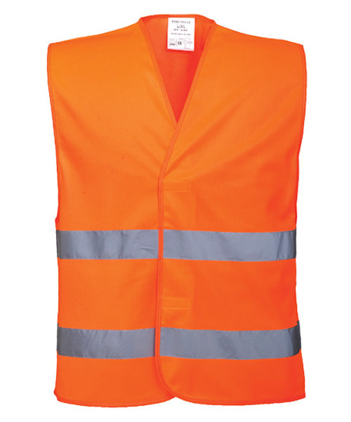 Portwest C474 - Zwei Reflex-Streifen Warnschutzweste - Orange - R