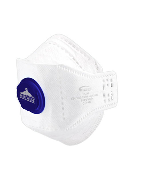 Portwest P291 - EAGLE FFP2 Gevouwen Dolomite Masker met Ventiel - White - R
