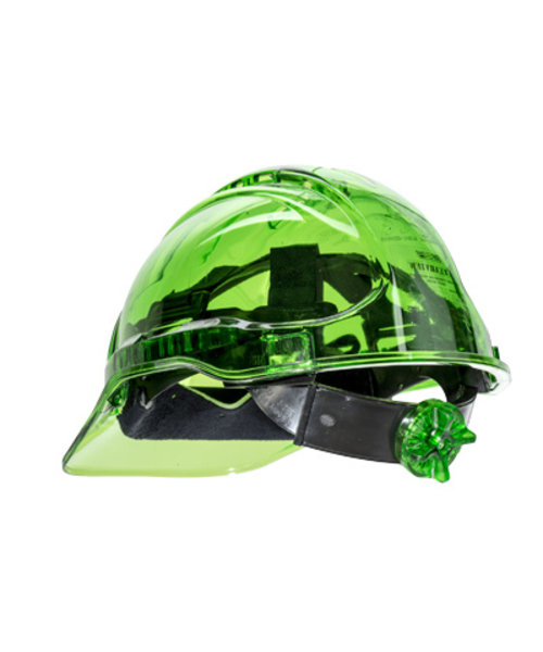 Portwest PV60 - Peak view Schutzhelm mit Rasterrad und Belüftung - Green - R