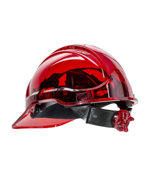 Portwest PV60 - Peak View Helm ventilerend met draaiknop - Red - R