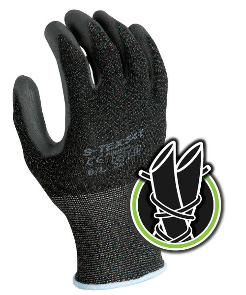 Showa S-TEX 541 Gants résistants aux coupures avec revêtement antidérapant en PU - compatibles avec les écrans tactiles