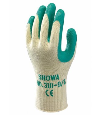 Showa 310 handschoenen in groen met latex grip