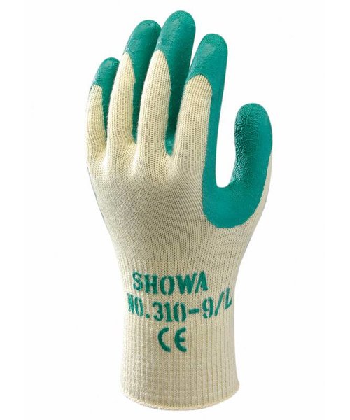 Showa Showa 310 gloves in green with latex grip