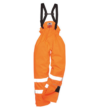 S781 - Bizflame Rain Lined- Hi-Vis Antistatic FR Trouser - Orange - R