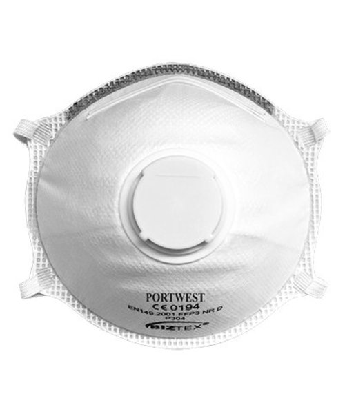 Portwest P304 - FFP3 Valved Dolomite Light Cup Respirator - White - R
