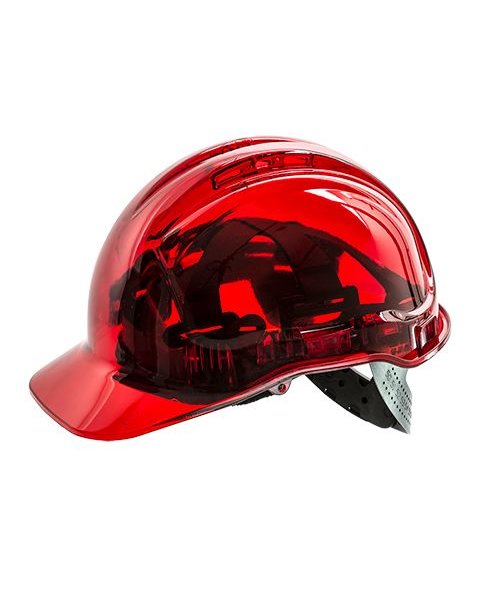 Portwest PV60 - Casque ventilé Peak View à crémaillère - Red - R