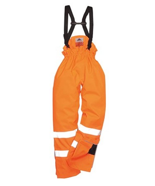Portwest S781 - Bizflame Rain Lined- Hi-Vis Antistatic FR Trouser - Orange - R