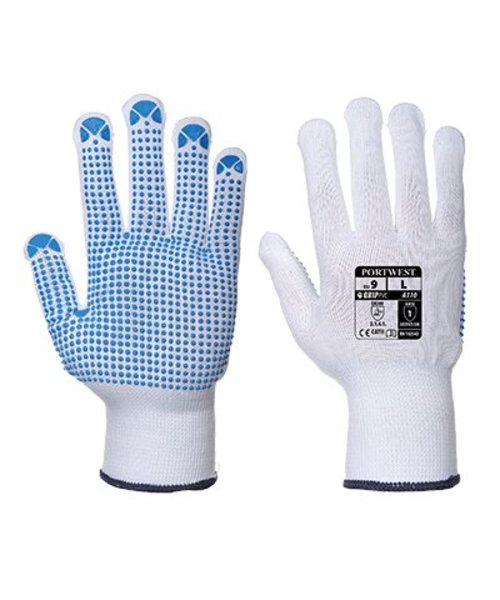 Portwest A110 - Nylon Noppen - Handschuh - WhBlu - R