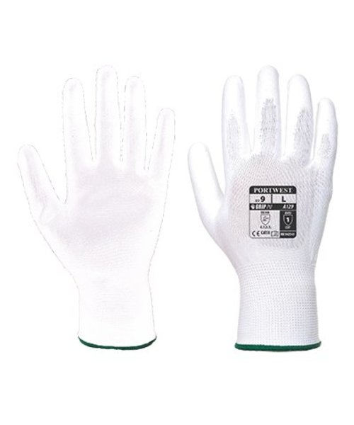 Portwest A129 - PU Palm Glove (12 Pack) - White - R