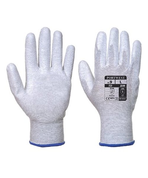 Portwest A199 - Antistatic PU Palm Glove - Grey - R