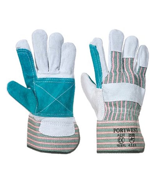 Portwest A230 - Double Palm Rigger Handschuh - GreyGreen - R