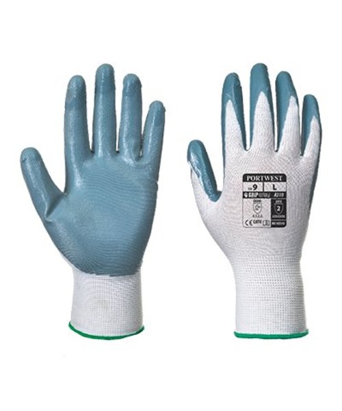 Portwest A310 - Flexo Grip Nitrile Glove - GreyWh - W