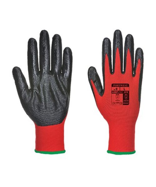 Portwest A310 - Flexo Grip Nitrile Glove - RedBk - R