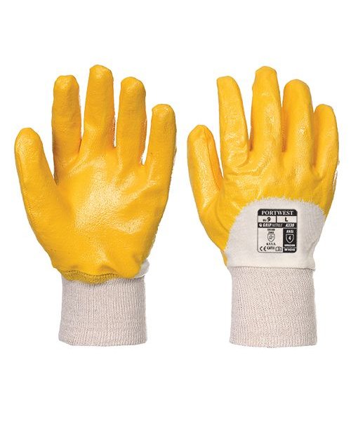 Portwest A330 - Nitrile dos aéré poignet tricot - Yellow - R