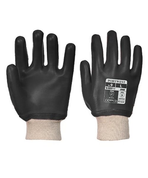 Portwest A400 - PVC Poignet Tricot - Black - R