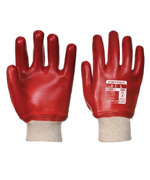 Portwest A400 - PVC Poignet Tricot - Red - R