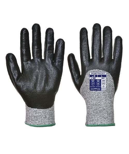 Portwest A621 - Cut 5 3/4 Nitrile Foam Glove - Black - R