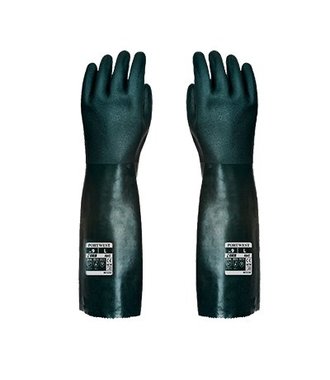 A845 - Dubbel Gedompelde PVC-handschoen 45cm - Green - R