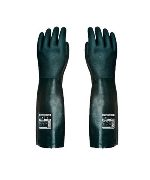 Portwest A845 - Dubbel Gedompelde PVC-handschoen 45cm - Green - R