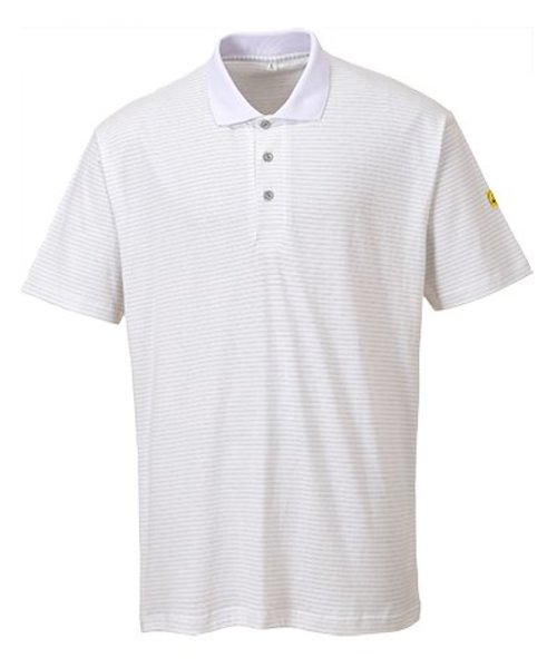 Portwest AS21 - Anti-Static ESD Polo Shirt - White - R