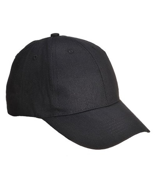 Portwest B010 - Six Panel Baseball Cap - Black - R