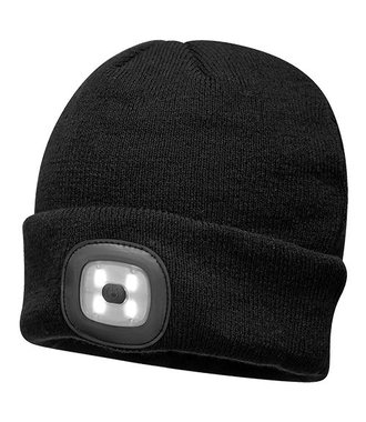 B029 - Oplaadbare LED Beanie Muts - Black - R