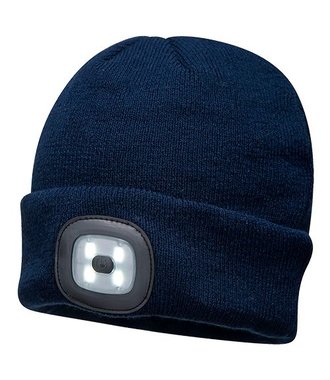 B029 - Oplaadbare LED Beanie Muts - Navy - R