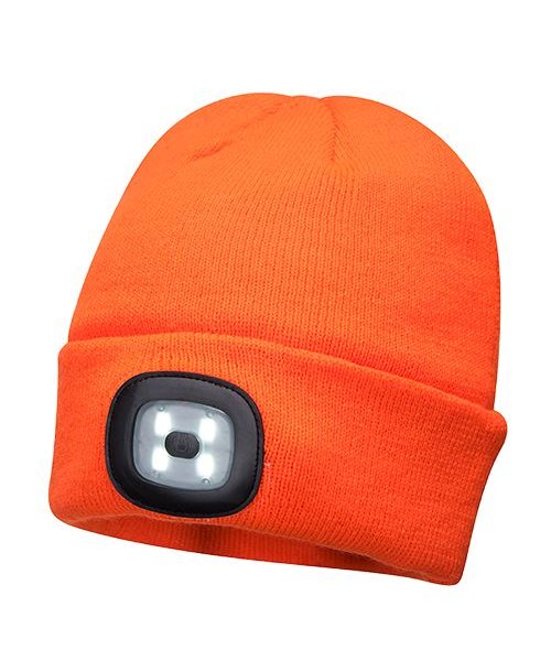 Portwest B029 - Mütze mit wiederaufladbaren LED - Orange - R