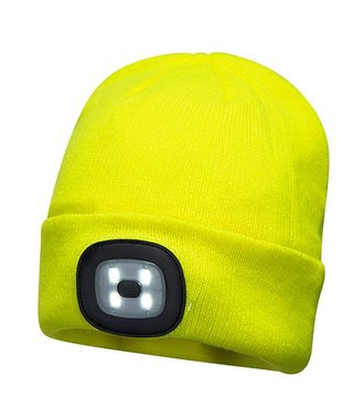 B029 - Oplaadbare LED Beanie Muts - Yellow - R