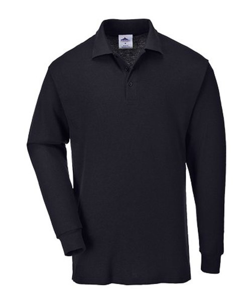 Portwest B212 - Genoa Long Sleeved Polo Shirt - Black - R