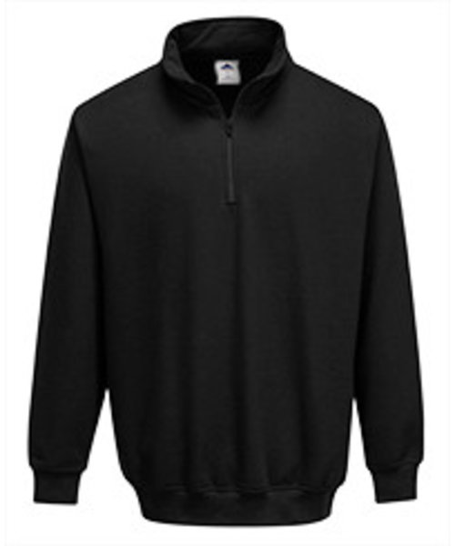 Portwest B309 - Sorrento Zip Neck Sweatshirt - Black - R