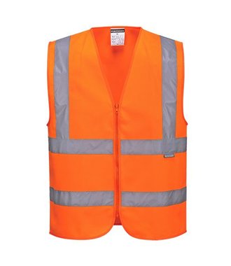 C375 - Gilet Hi-Vis avec zip - Orange - R