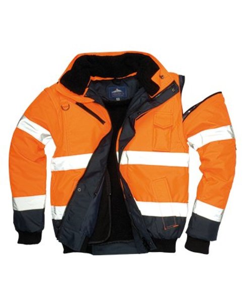 Portwest C465 - Hi-Vis Contrast Bomber Jacket - OrNa - R