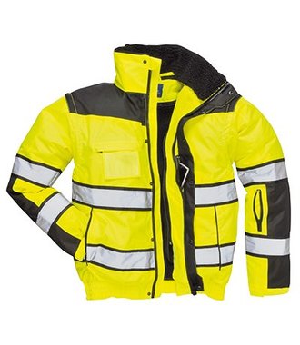 C466 - Hi-Vis Classic Bomber Jacket - YeBk - R