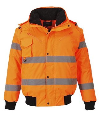 C467 - Hi-Vis 3-in-1 Bomber Jacket - Orange - R