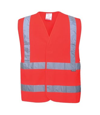 C470 - Gilet Hi-Vis Baudrier & Double Ceinture - Red - R