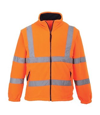 F300 - Warnschutz-Fleece-Jacke mit Netzfutter - Orange - R