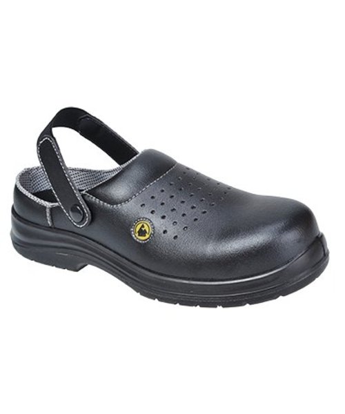 Portwest FC03 - Perforierter Portwest Compositelite ESD Sicherheits-Clog SB AE - Black - R