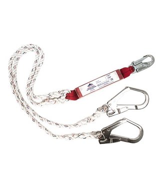 FP25 - Double Lanyard With Shock Absorber - White - R