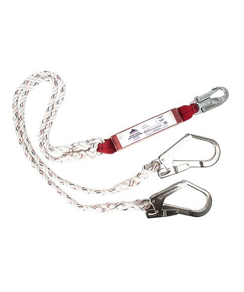 Portwest FP25 - Double Lanyard With Shock Absorber - White - R