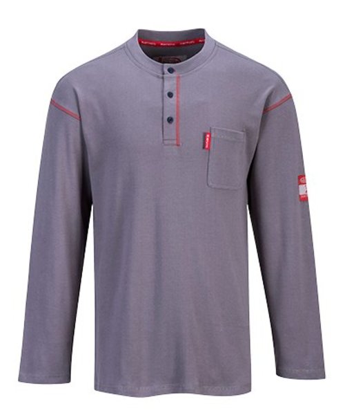 Portwest FR02 - Tshirt Bizflame Henley Crew - Grey - R