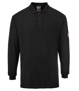 FR10 - Vlamvertragend Antistatisch lange mouw poloshirt - Black - R