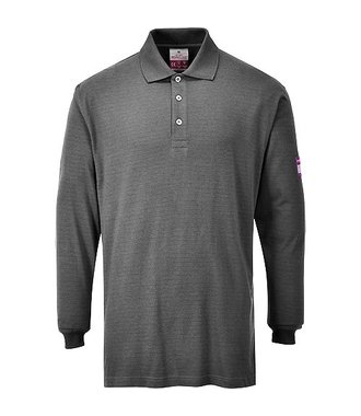 FR10 - Vlamvertragend Antistatisch lange mouw poloshirt - Grey - R