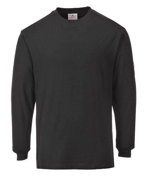Portwest FR11 - Flame Resistant Anti-Static Long Sleeve T-Shirt - Black - R