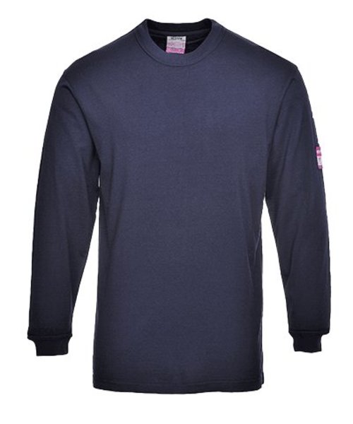 Portwest FR11 - Flame Resistant Anti-Static Long Sleeve T-Shirt - Navy - R