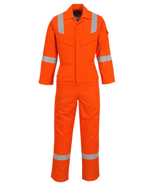 Portwest FR21 - Flame Resistant Super Light Weight Anti-Static Coverall 210g - Orange - R