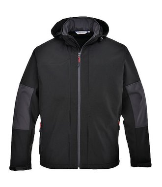 TK53 - Softshell Jacke mit Kapuze (3L) - Black - R