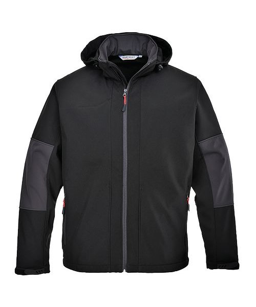 Portwest TK53 - Softshell Jacke mit Kapuze (3L) - Black - R