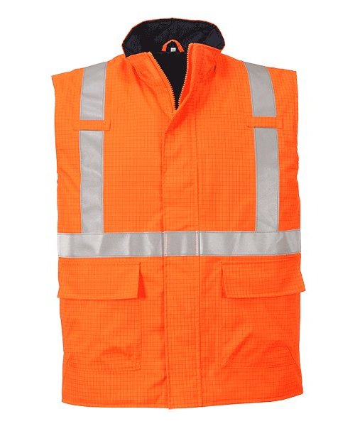 Portwest S776 - Bizflame Rain Hi-Vis Antistatic FR Bodywarmer - Orange - R