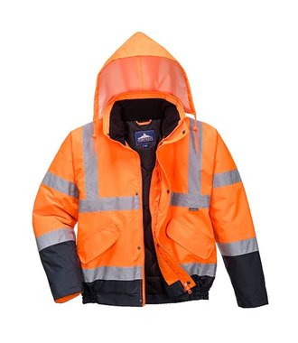 S266 - Hi-Vis Two Tone Bomber Jacket - OrNa - R